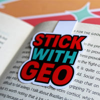 Load image into Gallery viewer, Book Lover Magnetic Bookmark: Stick With Geo Logo
