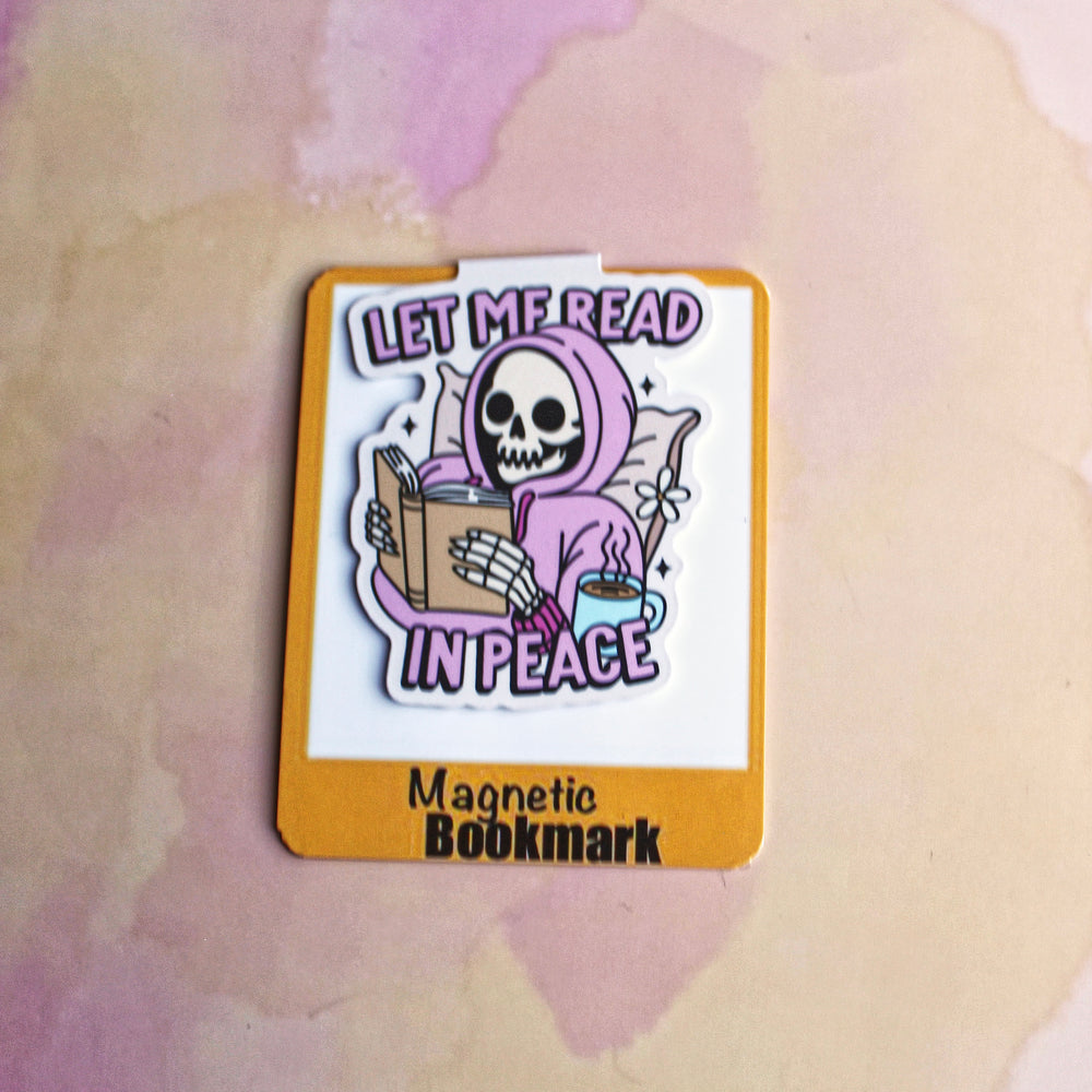 Book Lover Magnetic Bookmark: Let me read in Peace