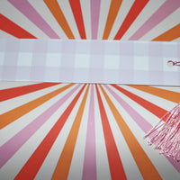 Load image into Gallery viewer, Pastel Pink Gingham Bookmark with Tassel – Matte Finish
