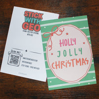 Load image into Gallery viewer, Holly Jolly Christmas Card – A5 Matte Pastel Holiday Car
