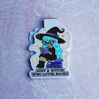 Load image into Gallery viewer, Book Lover Magnetic Bookmark: Just a Witch who loves books

