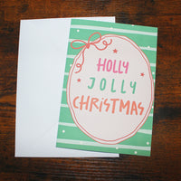 Load image into Gallery viewer, Holly Jolly Christmas Card – A5 Matte Pastel Holiday Car
