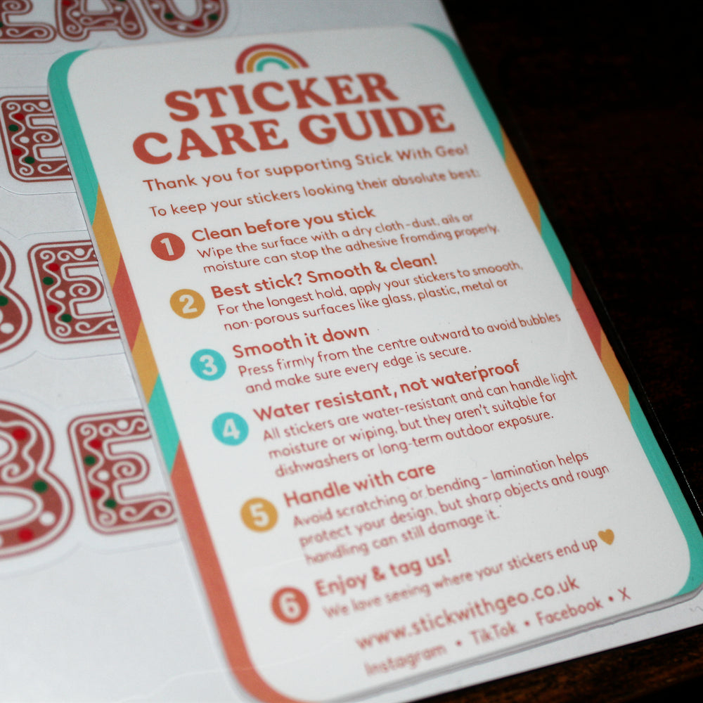 Personalised Christmas Name Sticker Sheet – 16 Mixed Festive Designs Matte Finish