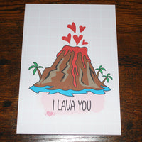 Load image into Gallery viewer, I Lava You Cute Volcano Valentine’s Day Card – A5, Blank Inside
