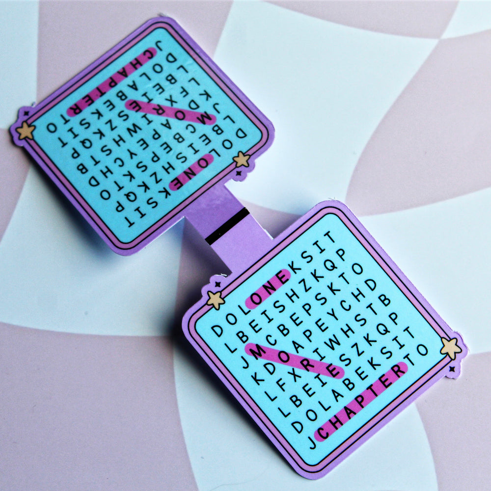 One More Chapter – Word Search Magnetic Bookmark | Glossy Finish | Fun Book Lover Gift | Stick With Geo
