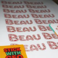 Load image into Gallery viewer, Personalised Christmas Name Sticker Sheet – 16 Mixed Festive Designs Matte Finish
