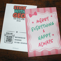 Load image into Gallery viewer, Merry Everything &amp; Happy Always Christmas Card – A5 Matte Pastel Card
