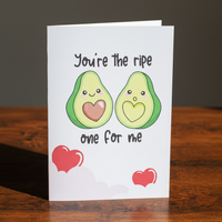 Load image into Gallery viewer, You’re the Ripe One for Me Cute Avocado Valentine’s Day Card – A5, Blank Inside
