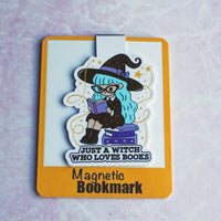 Load image into Gallery viewer, Book Lover Magnetic Bookmark: Just a Witch who loves books
