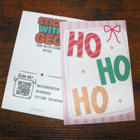Load image into Gallery viewer, HO HO HO Christmas Card – A5 Matte Pastel Festive Card
