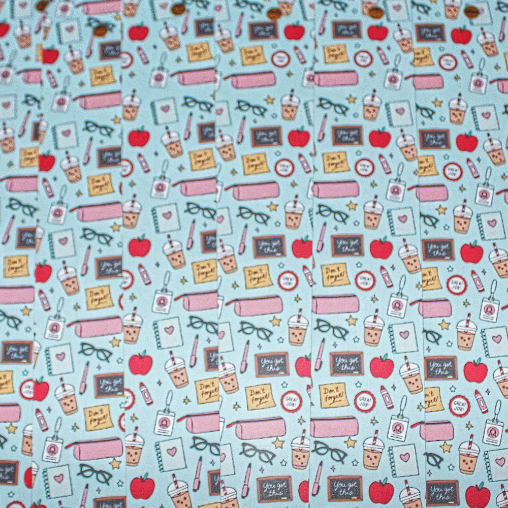 Teacher Appreciation Bookmark – Cute Classroom Icons with Tassel (Matte Finish)