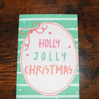 Load image into Gallery viewer, Holly Jolly Christmas Card – A5 Matte Pastel Holiday Car
