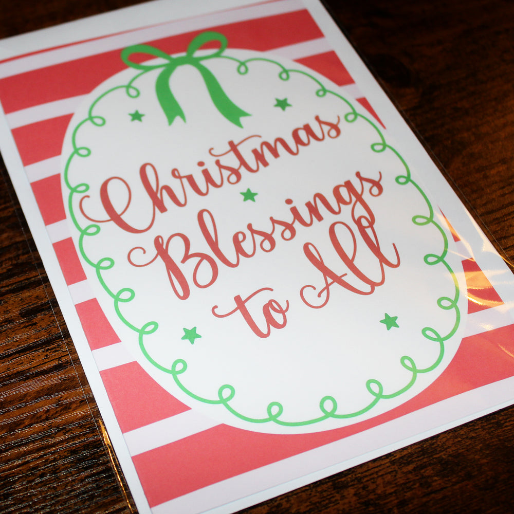 Christmas Blessings to All – A5 Matte Religious Christmas Card