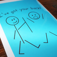 Load image into Gallery viewer, I’ve Got Your Back!” Friendship Support Card – A5, Blank Inside
