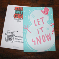 Load image into Gallery viewer, Let It Snow Christmas Card – A5 Matte Pastel Snowman Card
