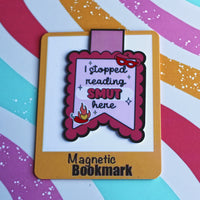 Load image into Gallery viewer, I Stopped Reading Spicy Scene Here Magnetic Bookmark | Funny Bookish Gift | Glossy Finish | Romance Reader Accessory | Stick With Geo
