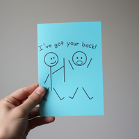 Load image into Gallery viewer, I’ve Got Your Back!” Friendship Support Card – A5, Blank Inside

