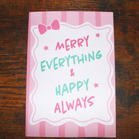 Load image into Gallery viewer, Merry Everything &amp; Happy Always Christmas Card – A5 Matte Pastel Card
