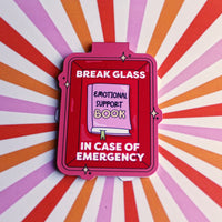Load image into Gallery viewer, Book Lover Magnetic Bookmark: Break Glass in Case Of Emergency  - emotional support book
