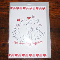 Load image into Gallery viewer, We Boo-long Together Cute Ghost Valentine’s Day Card – A5, Blank Inside
