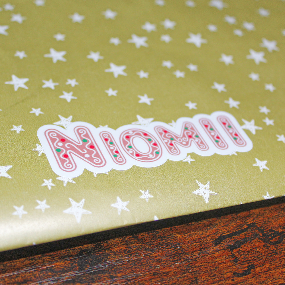 Personalised Christmas Name Sticker Sheet – 16 Mixed Festive Designs Matte Finish