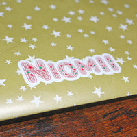 Load image into Gallery viewer, Personalised Christmas Name Sticker Sheet – 16 Mixed Festive Designs Matte Finish
