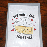Load image into Gallery viewer, We Brie-long Together” Cute Cheese Valentine’s Day Card – A5, Blank Inside
