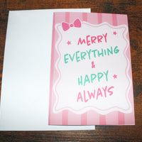 Load image into Gallery viewer, Merry Everything &amp; Happy Always Christmas Card – A5 Matte Pastel Card
