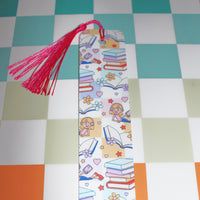 Load image into Gallery viewer, Colourful 2000s Cartoon Inspired Bookmark – Lizzie -Style Reader Design with Tassel
