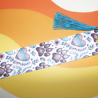 Load image into Gallery viewer, Paw Print Hearts Bookmark – Cute Pet Lover Design with Tassel
