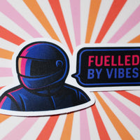 Load image into Gallery viewer, Fuelled by Vibes – Retro Racer Sticker by Jam90five
