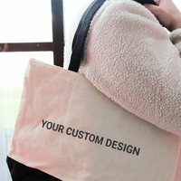 Load image into Gallery viewer, Custom Natural Linen Shopping Bag with Black Base – 36 × 48 cm | Large Capacity | Zipped Tote Bag
