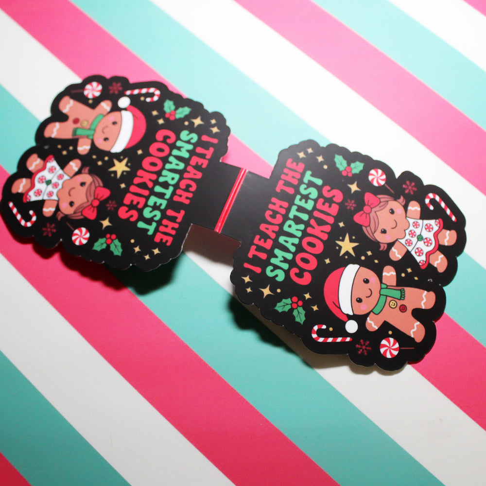 “I Teach the Smartest Cookies” Christmas Magnetic Bookmark – Cute Gingerbread Teacher Gift | Matte Finish