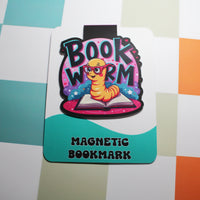 Load image into Gallery viewer, Bookworm Magnetic Bookmark – Cute Nerdy Worm Design | Matte Finish | Perfect for Readers &amp; Students
