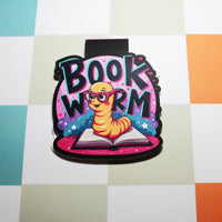Load image into Gallery viewer, Bookworm Magnetic Bookmark – Cute Nerdy Worm Design | Matte Finish | Perfect for Readers &amp; Students
