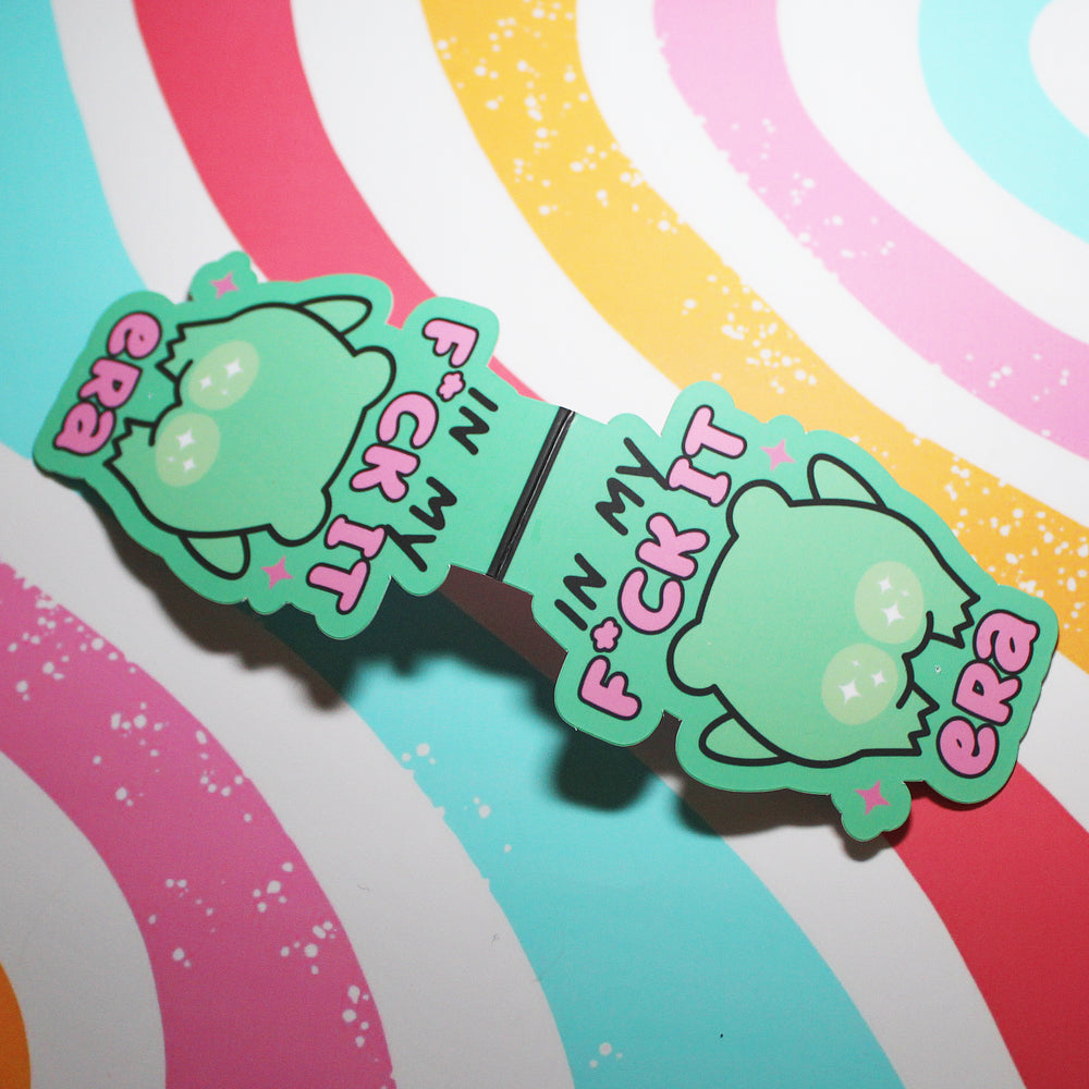 “In My F*ck It Era” Magnetic Bookmark – Cute Frog Bum Design | Matte Finish | Sassy Pastel Bookmark