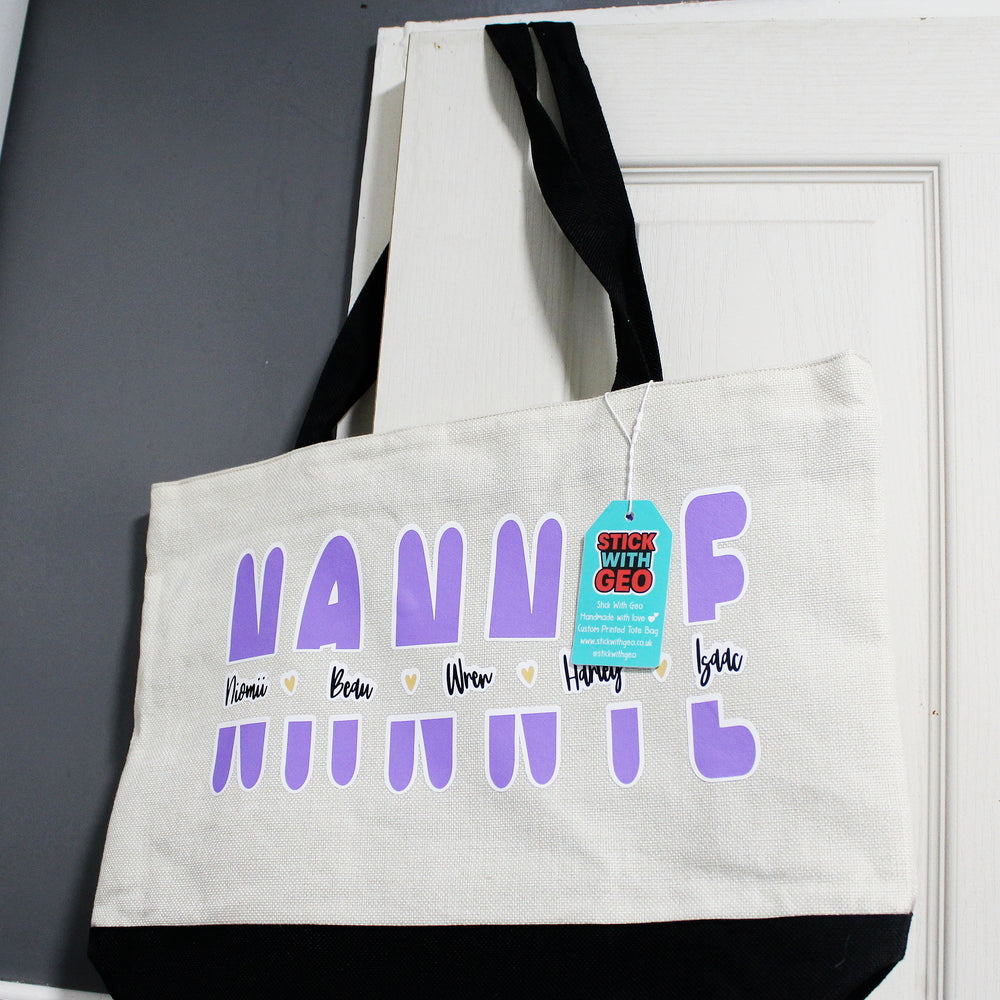 Custom Natural Linen Shopping Bag with Black Base – 36 × 48 cm | Large Capacity | Zipped Tote Bag