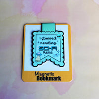 Load image into Gallery viewer, Magnetic bookmark with text on a watercolor background
