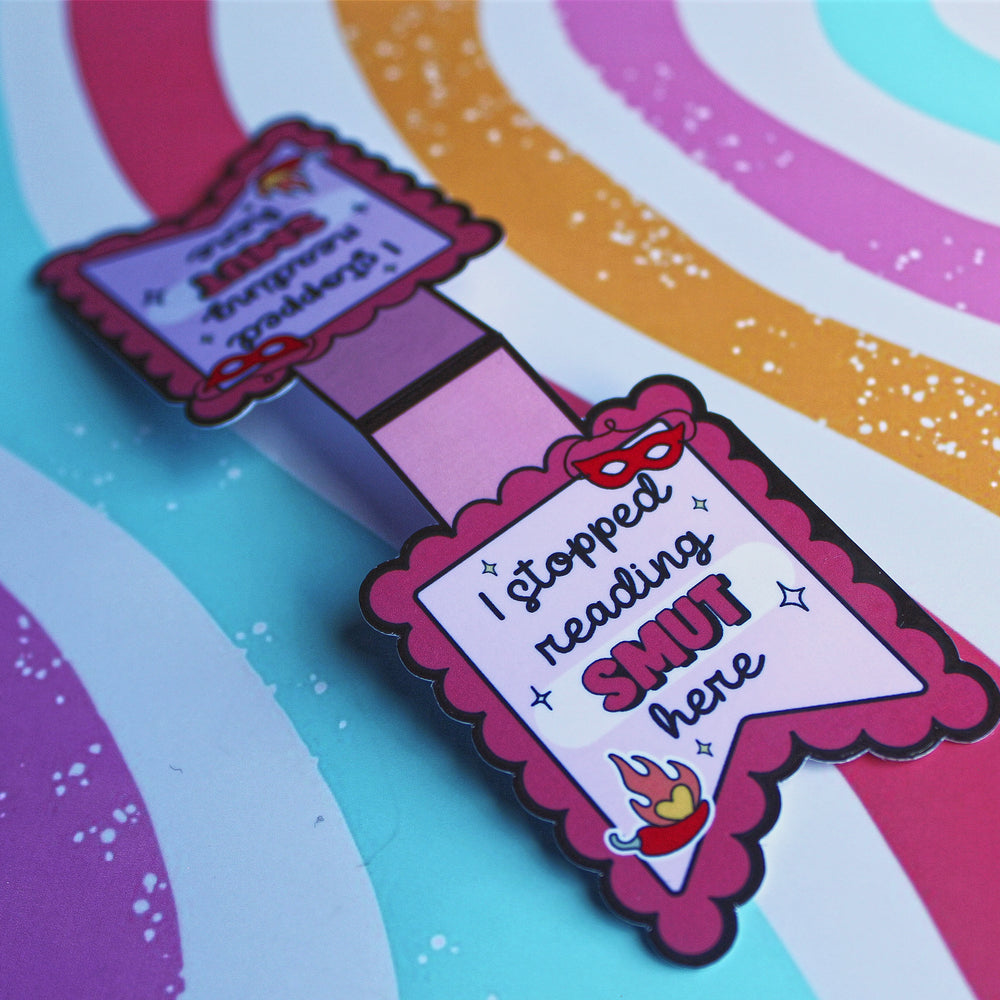 Decorative bookmark with text on a colorful background