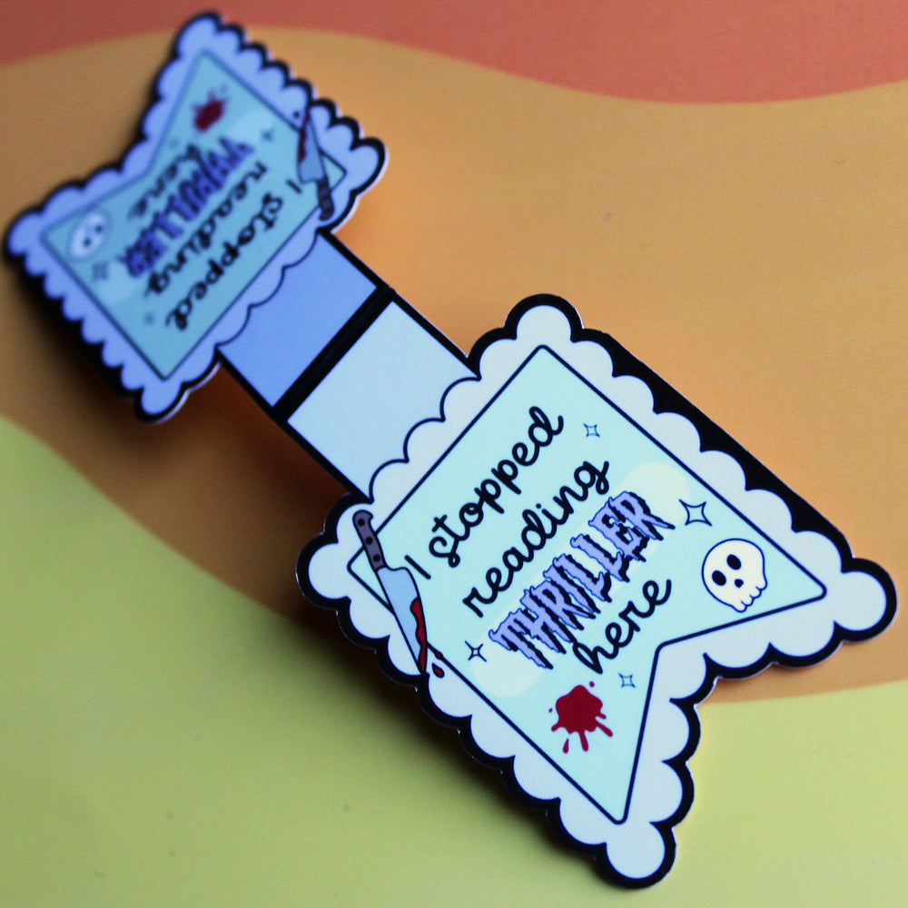 Bookmark with text and graphics on a colorful background