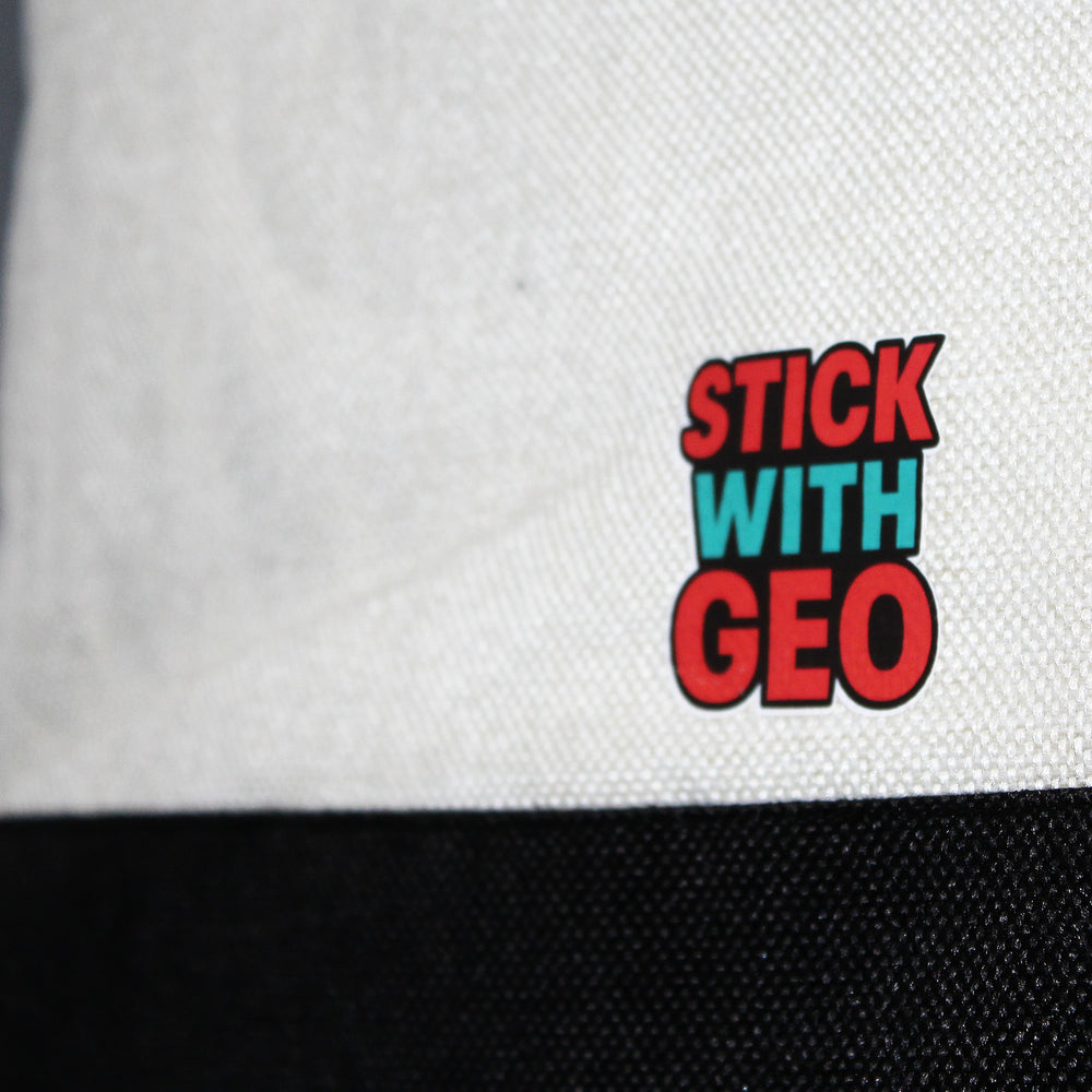 Logo with 'Stick With Geo' text on Tote bag 