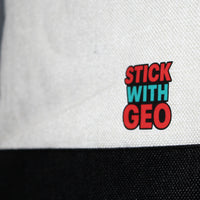 Load image into Gallery viewer, Logo with 'Stick With Geo' text on Tote bag 
