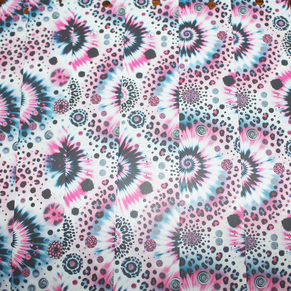 Patterned bookmarks with pink, grey, and black designs on a white background