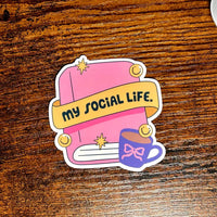 Load image into Gallery viewer, My Social Life Sticker: Book Lover Glossy Vinyl Decal

