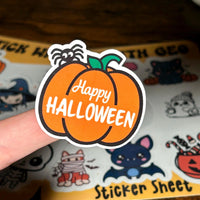 Load image into Gallery viewer, Halloween Waterproof Vinyl Stickers Sheets: Laptop, Water Bottle, Scrapbook (Set of 2)
