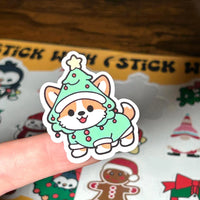Load image into Gallery viewer, Kawaii Christmas Waterproof Sticker Sheets: Glossy Holiday Characters, Laptops, Water Bottle, Kid Crafts (Set of 2)

