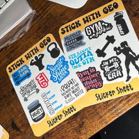 Load image into Gallery viewer, Two Gym Sticker Sheet | Fitness Motivation Stickers | Workout, Lifting &amp; Gym Quotes | Gloss Finish

