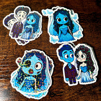 Load image into Gallery viewer, Bride Sticker: Chibi Gothic Wedding Vinyl Decal
