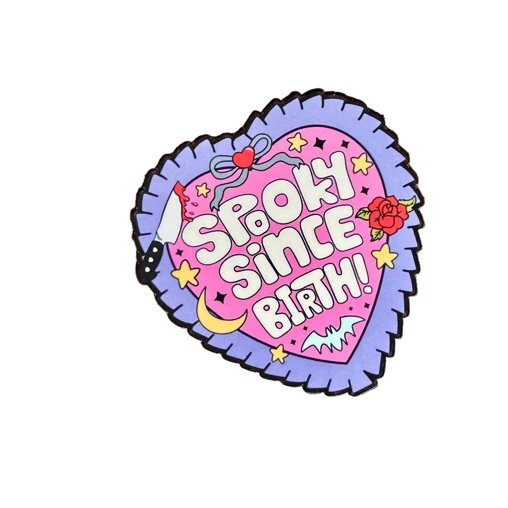 Spooky Since Birth Sticker: Pastel Goth Halloween Vinyl Decal