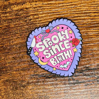 Load image into Gallery viewer, Spooky Since Birth Sticker: Pastel Goth Halloween Vinyl Decal
